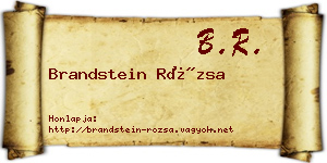 Brandstein Rózsa névjegykártya